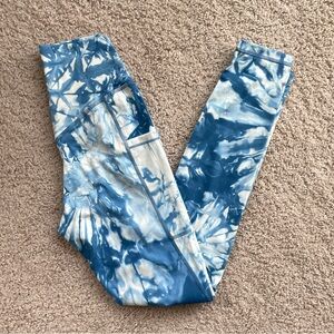 Tier Activewear Pocket Legging Tie-Dye Blue White Small NEW Aspect Breeze Gym